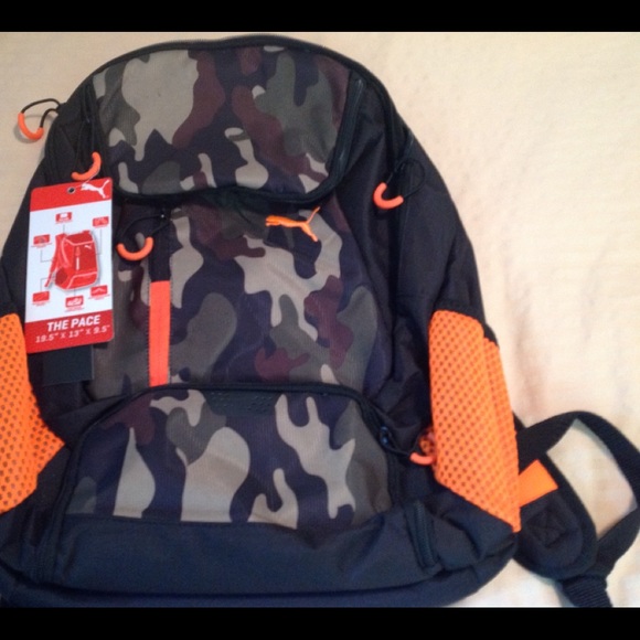 orange puma backpack